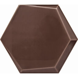 decus hexagono cuna chocolate brillo płytka ścienna 15x17 