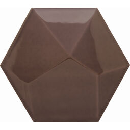 decus hexagono piramidal chocolate brillo płytka ścienna 15x17 