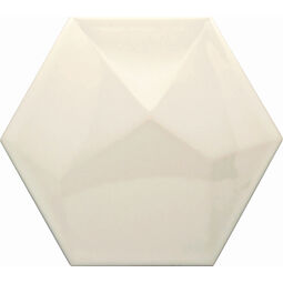 decus hexagono piramidal crema brillo płytka ścienna 15x17 