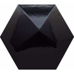 decus hexagono piramidal negro brillo płytka ścienna 15x17 