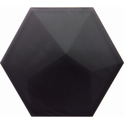 decus hexagono piramidal negro mate płytka ścienna 15x17 
