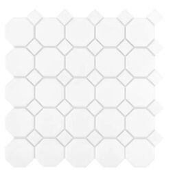 Dunin, Black&White, DUNIN MINI OCTAGON WHITE 55 MOZAIKA GRESOWA 29.5X29.5 