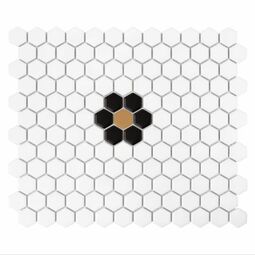 Dunin, House Loves, DUNIN MINI HEXAGON DAISY BLACK  MATT MOZAIKA 26X30 