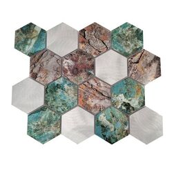 Dunin, Metallic, DUNIN ALLUMI HEXAGON PATINA 73 MOZAIKA 26X30 