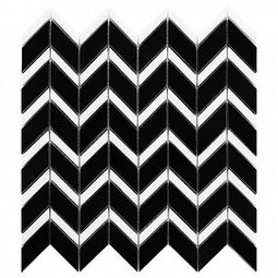 dunin black&white pure black chevron mix mozaika kamienna  30.5x31 