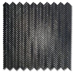 el casa enamel herringbone negro brillo mozaika 28x30.3 