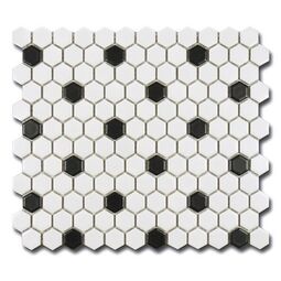 el casa hexagon black & white mat mozaika gresowa 26x30 