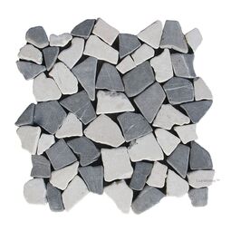 mozaika kamienna łamana mix white & black 30x30 