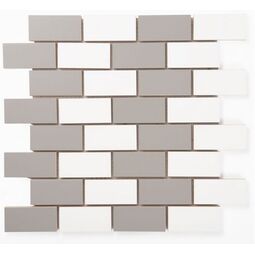 manufaktura mozaik cegiełki biało-szare mozaika 30x30 