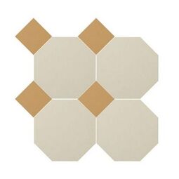 manufaktura mozaik oktagon biało żółty mozaika 34x34 