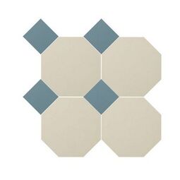 oktagon biało niebieski mozaika 34x34 