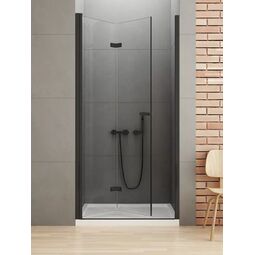 new trendy new soleo black drzwi prysznicowe wnękowe jednodrzwiowe lewe. szkło czyste 6mm 90x195 (d-0223a) 