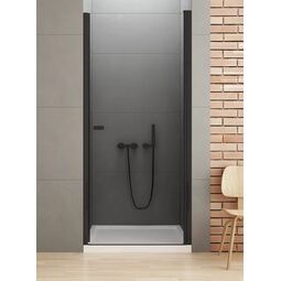 new trendy new soleo black drzwi prysznicowe wnękowe jednodrzwiowe. szkło czyste 6mm 100x195 (d-0212a) 