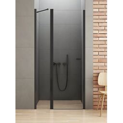 new trendy new soleo black drzwi prysznicowe wnękowe jednodrzwiowe. szkło czyste 6mm 100x195 (d-0242a) 