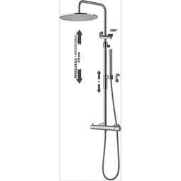 Paffoni, Light, PAFFONI LIGHT KOLUMNA NATRYSKOWA TERMOSTATYCZNA STAL SZCZOTKOWANA (ZCOL646ST) 