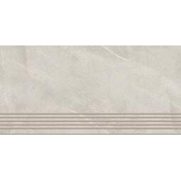 paradyż ritual light grey mat stopnica prosta nacinana 29.8x59.8 