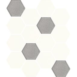 paradyż bianco hexagon mix uniwersalna mozaika gres 22x25.5 