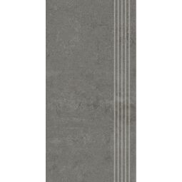 paradyż pure art basalt mat stopnica prosta nacinana 29.8x59.8 
