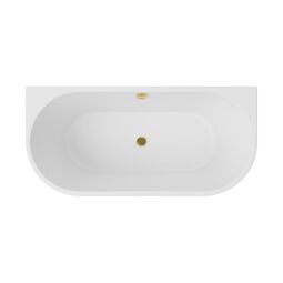 Besco, Vica New, BESCO VICA NEW 150 WANNA WOLNOSTOJĄCA 150X80 KLIK-KLAK ZŁOTY Z NAPEŁNIENIEM PRZEZ PRZELEW (WAS-150VNZN) 