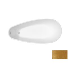Besco, Goya, BESCO GOYA A-LINE GLAM 170 ZŁOTA WANNA WOLNOSTOJĄCA + MASKOWNICE CZARNE 170X80 (WA-170-GZC) 