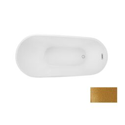 Besco, Melody, BESCO MELODY GLAM 170 ZŁOTA WANNA WOLNOSTOJĄCA + MASKOWNICE BIAŁE 170X80 (WA-170-MZB) 