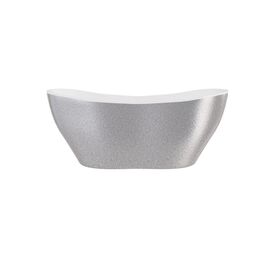 Besco, Viya, BESCO VIYA GLAM 160 SREBRNA WANNA WOLNOSTOJĄCA 160X70 KLIK-KLAK CHROM (WMD-160-VS) 