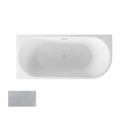 Besco, Zoya, BESCO ZOYA GLAM 150 L SREBRNA WANNA WOLNOSTOJĄCA LEWA + MASKOWNICE CZARNE 150X75 (WA-150-ZLSC) 