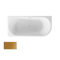 Besco, Zoya, BESCO ZOYA GLAM 170 L ZŁOTA WANNA WOLNOSTOJĄCA LEWA + MASKOWNICE CZARNE 170X80 (WA-170-ZLZC) 