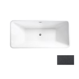 besco evita glam 160 grafitowa wanna wolnostojąca + maskownice czarne 160x80 (wa-160-egc)