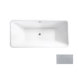 besco evita glam 160 srebrna wanna wolnostojąca + maskownice chrom 160x80 (wa-160-esr)