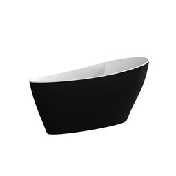besco keya black & white 165 wanna wolnostojąca + klik-klak chrom 165x70 (wmd-165-kwc)