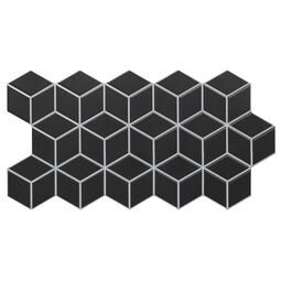 realonda rhombus black gres 26.5x51 