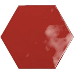 Ribesalbes, Geometry, RIBESALBES GEOMETRY RED HEX PŁYTKA ŚCIENNA 15X17.3 