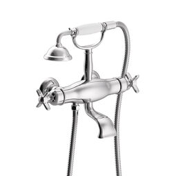 Tres, Clasic-Tres, TRES CLASIC BATERIA WANNOWA I PRYSZNICOWA TERMOSTATYCZNA NAŚCIENNA 24-K ZŁOTO CHROM (24217609) 