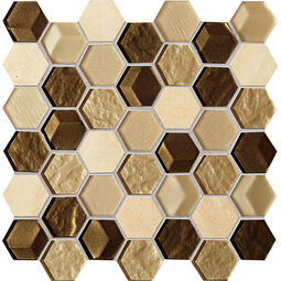 tubądzin drops stone brown hex mozaika 29.8x30 