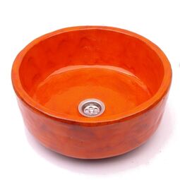 dekornia umywalka artystyczna ceramiczna. nablatowa um5m duża kolor: pomarańczowy 