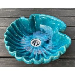 dekornia umywalka artystyczna ceramiczna um19a muszla mała kolor: turkusowy 