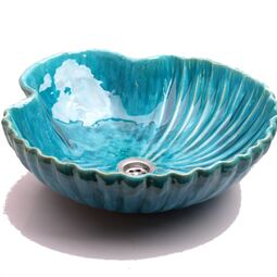 dekornia umywalka artystyczna ceramiczna um20 muszla xl kolor: turkusowy 