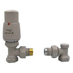 Varioterm, Zawory / Akcesoria, VARIOTERM ZESTAW INSTALACYJNY ELEGANT WERSJA KĄTOWA Z GŁOWICĄ PRESTIGE CZARNY MAT ELGS0224C/FK 