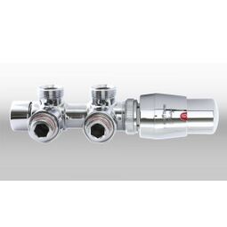 varioterm zestaw twins 3/4x3/4 kątowy prawy chrom + nypel 2szt. 1/2 x3/4