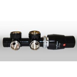 varioterm zestaw twins 3/4x3/4 kątowy prawy czarny (połysk) + nypel 2szt. 1/2x3/4