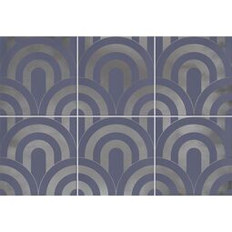 Vives, Hanami, VIVES TAKADA INDIGO PLATA DEKOR 23X33.5 
