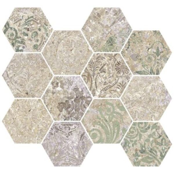 aparici bohemian blend natural hexagonal mozaika 28x30 