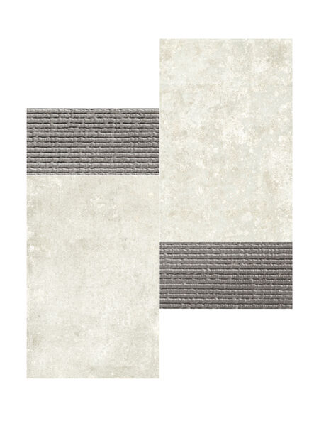 aparici grunge white 3d silver mozaika 28.5x28.5 