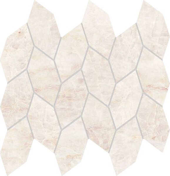 azteca perla venata leaf blanco mozaika gres rektyfikowany 29.49x28.39 