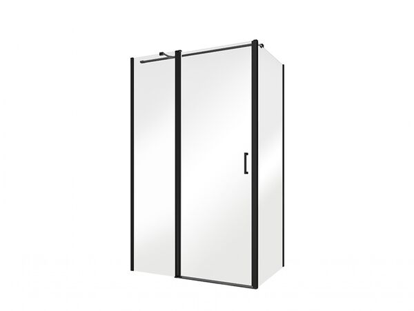 besco exo-ch black 100 panel szkło przejrzyste 100x190 (pch-10b-190c) 