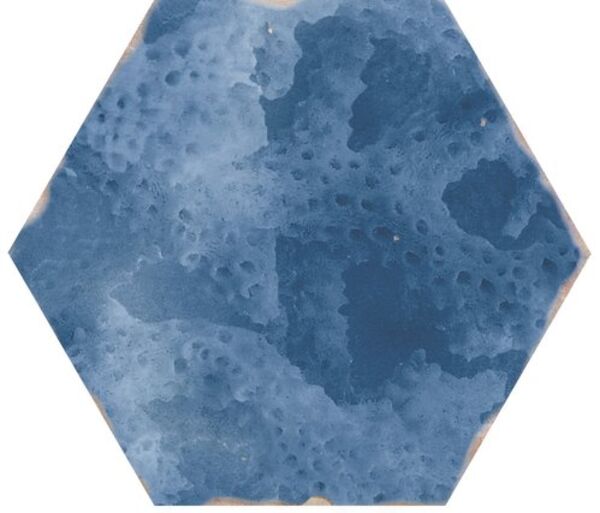 carmen ceramic art touareg blue mix hexagon gres 13.9x16 