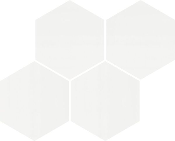 ceramika color hexagon white glossy mozaika 21x26 
