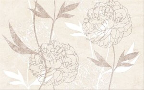 cersanit ferrata beige flower dekor 25x40 