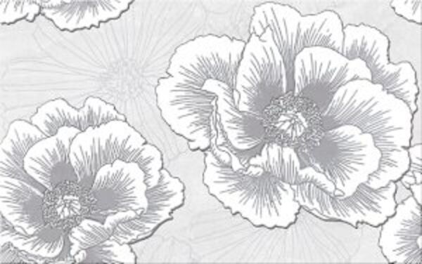 cersanit ferrata grey flower dekor 25x40 